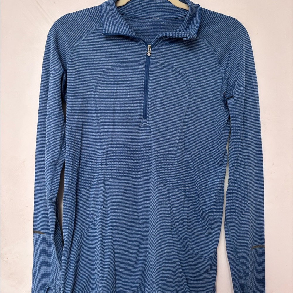 Lululemon Blue Half-Zip Long Sleeve Performance Top